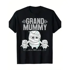 Grand Mummy Grandma Halloween Costume Funny Nana Spooky Cute T-Shirt-180g Classic Fabric