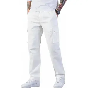 HUNGSON Mens Casual Hiking Pants Cotton Drawstring Fashion Cargo Pants