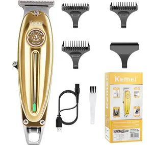 Professional Beard & Hair Trimmer for Men, Cordless T-Blade Trimmer, Electric Hair Clippers for Barbers and Stylists, All Body Grooming (Gold) Comfort