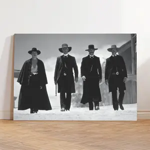 Holliday And Wyatt Earp Vintage Black And White Art Poster,Tombstone Movie Canvas Poster Wall Art Decor,Vintage Home Aesthetic Decor Canvas Print