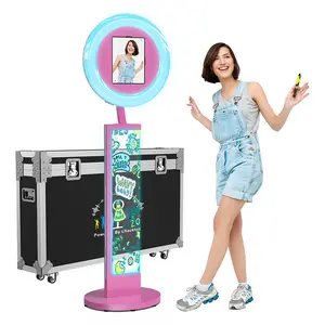 MWE Upgrade Photo Booth for Any iPad,DIY Photo Booth Stand with Flight Case,Hand-Painted Selfie Photo Booth with Chacktok Software,Ideal for Wedding,Parties and Birthday Party