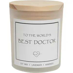 To The World's Best Doctor Candle - Doctor Gifts for Men & Women, Gifts for Doctors, Lavender Scented Candle, Natural Soy Wax & Natural Essential Oils