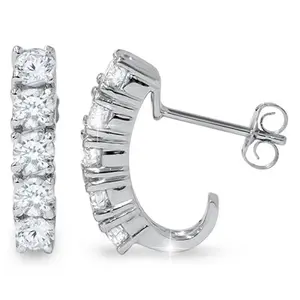 1ct Diamond Hoops 14K White Gold