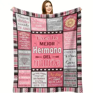 Eres La Mejor Hermana Spanish Quote Flannel  Blanket Soft Warm Blanket for Sister Gift All Season Cozy Lightweight Blankets dark throw Cute Cartoon Highland Cow 6 day star Comfortable Tiger Skull iphone mesothelioma singer game worm