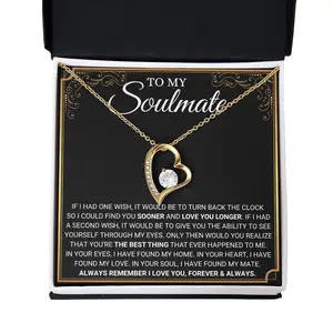 Gift For Soulmate, Wife Birthday Gift, Soulmate Girlfriend Necklace, Gifts For Her, Anniversary Presents, Christmas Gift, Valentine'S Day Gift, Necklaces with Meaningful Messages Card Inside, unique gift ideas, Thoughtful and useful gift for your loved