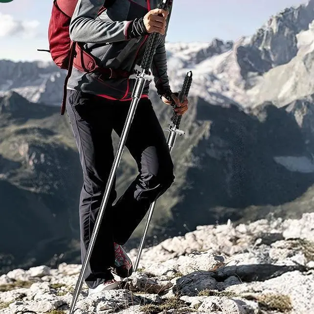 multifunctional trekking pole Premium Alloy Steel Walking Poles Set - Compact Foldable Design with Cushioned Handles trekking telescopic stick Telescopic Multifunctional Trekking Pole collapsible poles hiking stick outdoor trip