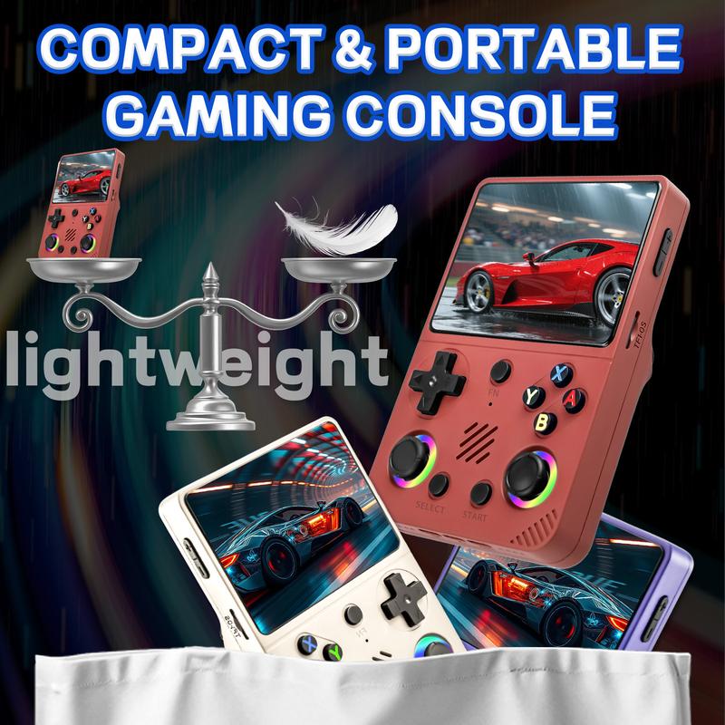 RG36PRO Retro Handheld Game Console - Open Source System,3.5"IPS Screen,30,000+ Classic Games,64G TF card, 3000mAh Battery,Portable Gaming Player for Travel,Gift for Teen or Partner -Black