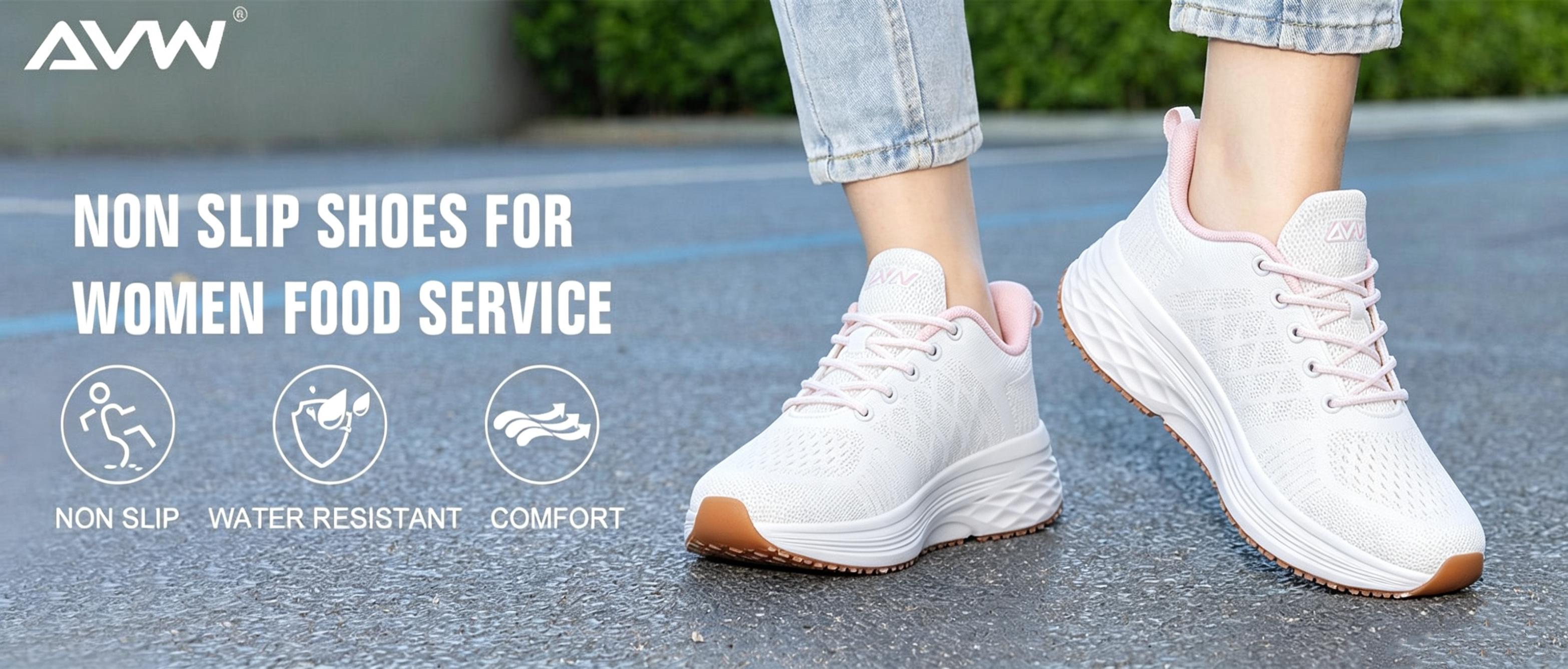 Lightweight Cushioned Nurse Sneakers, Non Slip Waterproof Work Footwear for Medical Workers Kitchen Food Service