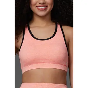 Racer Back Sports Bra in Coral HeatherFlex - FINAL SALE