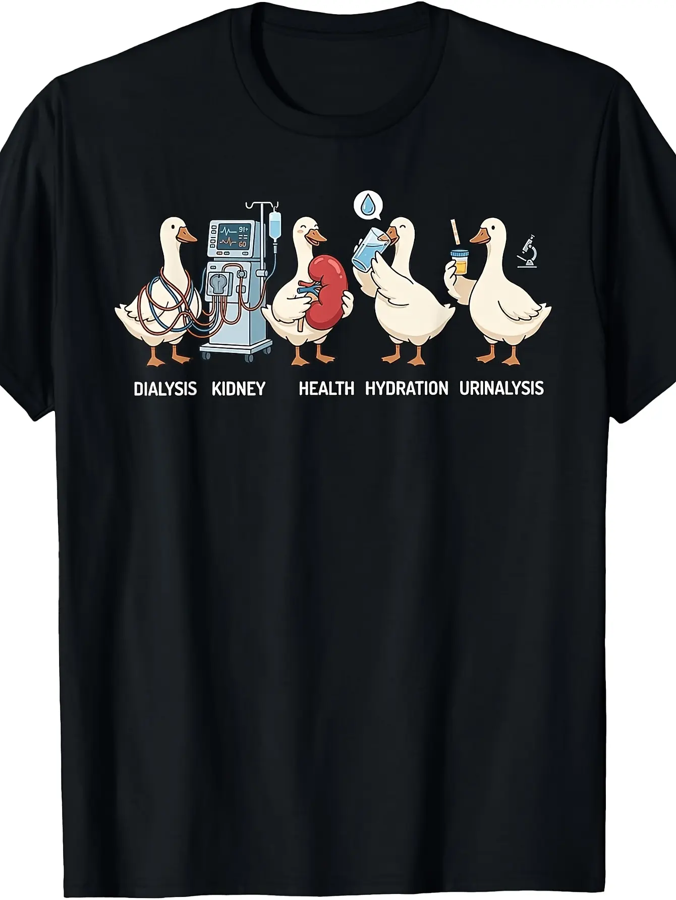 Silly Goose Dialysis Nurse Kidney Nephrology Medic unisex soft cotton short sleeve t shirt, vintage graphic casual tee for men women teens, perfect birthday holiday gift for camping travel gym daily street  wear