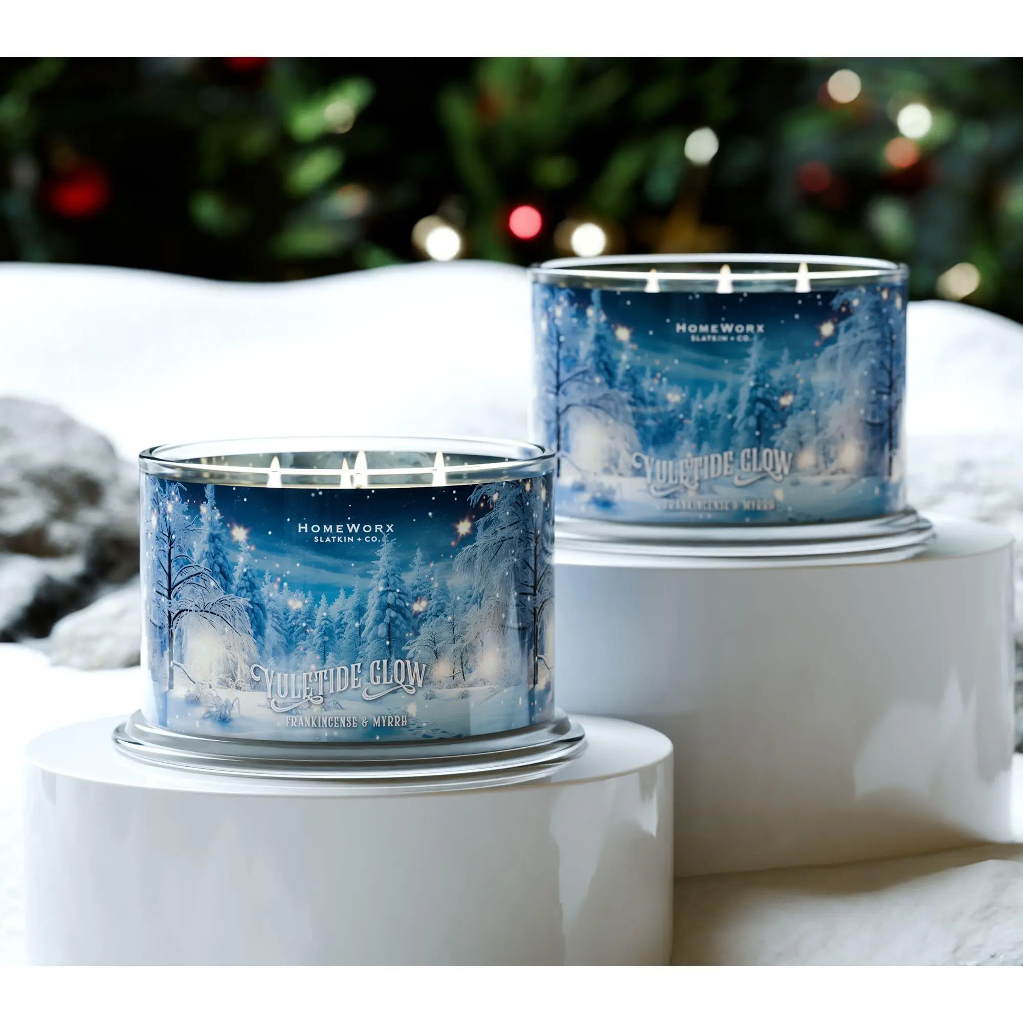 HomeWorx by Slatkin + Co. S/2 18oz. Yuletide Glow Candles HomeWorx by Slatkin + Co. S/2 18oz. Yuletide Glow Candles
