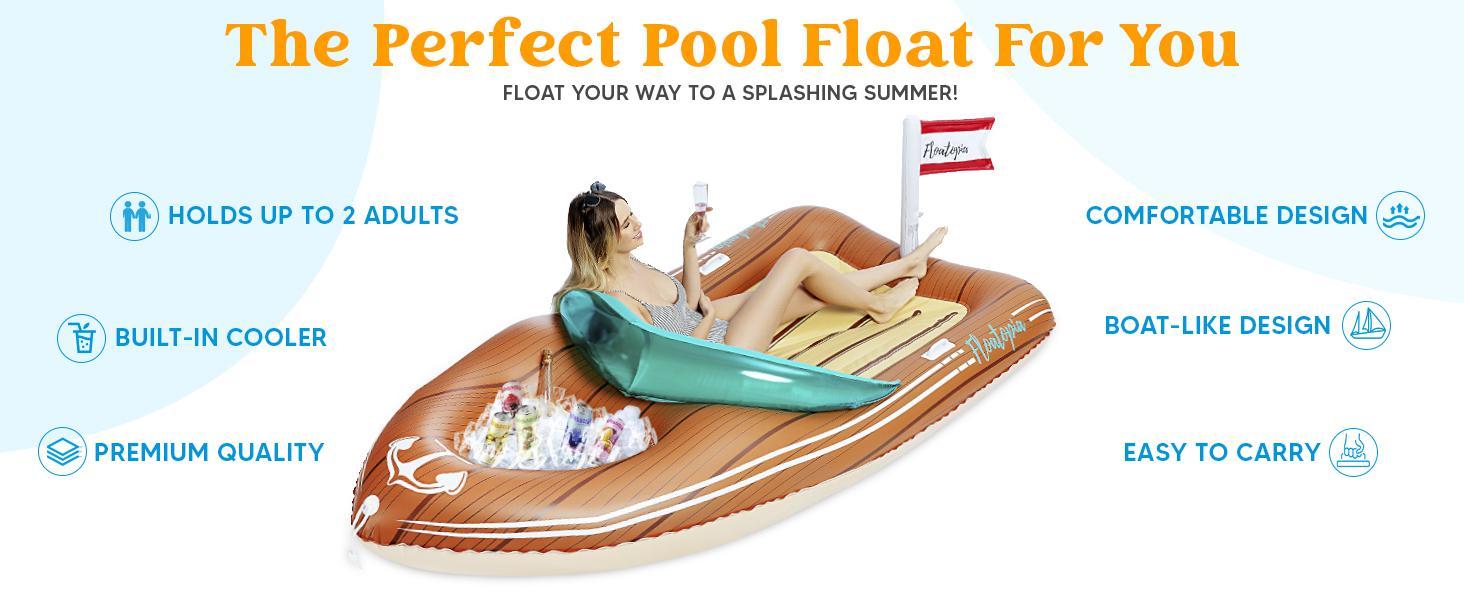 JOYIN Giant Boat Float with Cooler - Inflatable Boat Funny Pool Floats Raft with Reinforced Cooler, Lounge Floaties Beach Lake Toys Fun in Summer Swimming Pool Party Decorations for Kids & AdultsDealsForYouDays JOYIN Giant Boat Float with Cooler - Inflatable Boat Funny Pool Floats Raft with Reinforced Cooler, Lounge Floaties Beach Lake Toys Fun in Summer Swimming Pool Party Decorations for Kids & AdultsDealsForYouDays