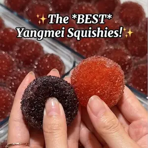 Handcrafted Crystal Slushy Yangmei Squishy Stress Ball, Handmade Moldable Sensory Fidget Toys, Non-Rebound Crunchy Soft Finger Jellie, Stress Relief gift, perfect for his or her, mother's day present, party favor, ASMR