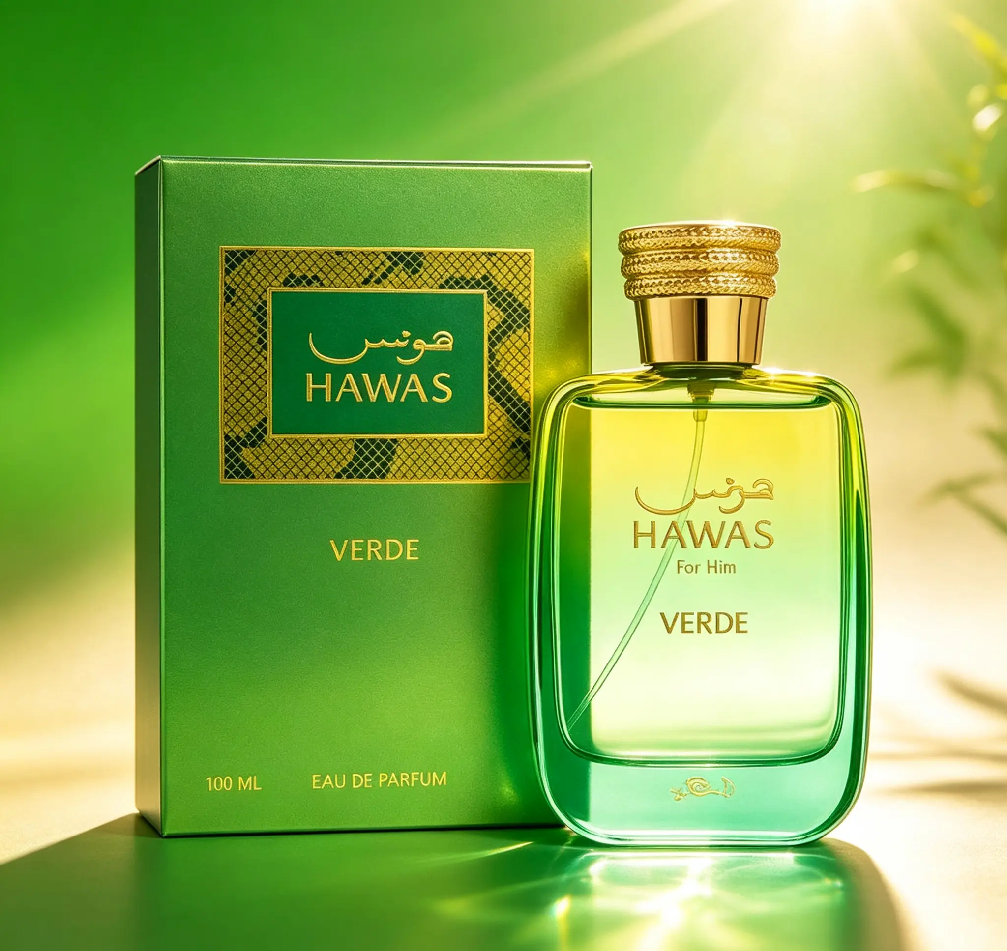 Hawas For Him Verde Men’s Eau de Parfum, Captivating Masculine Scent, Everyday Wear Fragrance, 100ml / 3.38 fl. oz