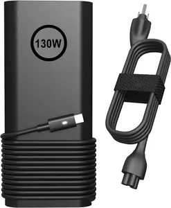 Famous Tech Shop 130W USB Type-C Laptop Charger for Dell Xps, Latitude, Precision & Inspiron, Fast Power Adapter with Cord