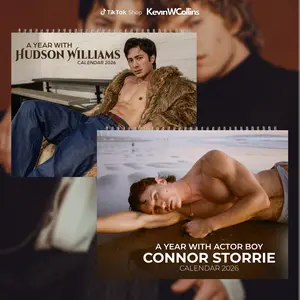 Connor Storrie & Hudson WilIiams 2026 Wall Calendar, Male Aesthetic Monthly Planner, LGBTQ+ Lovers Art Calendar