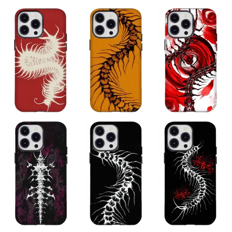 Chinese Ink Centipede Phone Case  Dark Y2K Gothic Aesthetic Compatible for iPhone 17 16 15 14 13 12 11, Ideal Gift for Dark Gothic & Chinese Ink Art Lovers