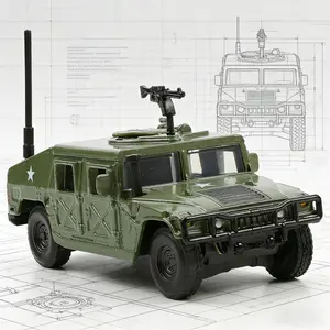 1:64 Scale Alloy Humvee Battlefield Vehicle Model Toy, Premium Die-Cast Metal, Detailed Interior, Collector’s Display Decor, Diecast Collectible, Perfect Gift, Diecast Metal Car