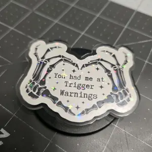 Magnetic Collapsible Grip/Stand for Kindle, ipad, E-Readers, Smart Phones | Skeleton Hands Design | Handmade