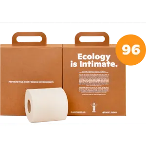 PlantPaper Toxin-Free Bamboo Toilet Paper (96 Rolls) | Bleach-Free, PFAS-Free, Double-Sided Sheets