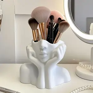 Creative Human Body Art Desk Organizer, Multi-Functional Pen Holder & Makeup Brush Storage, Office Decorative Item, Office Girly Desk Accessories
