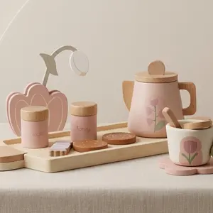 Wooden Tea Party Set for Kids – Montessori Pretend Play | Afternoon Tea Toy with Teapot & Cups | Ages 3+ | Birthday Gift for Girls