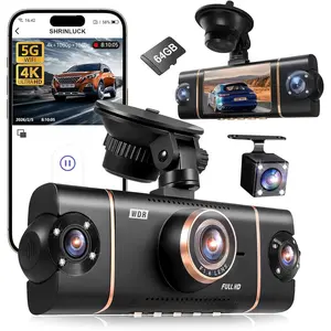 4 Channel Dash Cam 360 °   View Front Rear Inside & Left Right,4K+1080P*3 FHD Car Camera,5G WiFi & APP Control,8 IR Lamps Night Vision, G-Sensor, 24H Parking Mode, with a Free 64GB SD Card,cars accessories