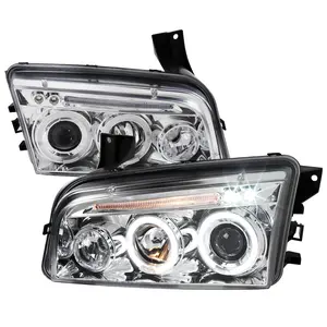 2005-2010 Dodge Charger Dual Halo Projector Headlights (Chrome Housing/Clear Lens)