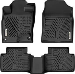 YITAMOTOR Floor Mats Compatible with 2016-2021 Honda Civic Coupe/Sedan/Type R, 2017-2021 Honda Civic Hatchback, Custom Fit Floor Liners, 1st & 2nd Row All Weather Protection, Black Car Accessories Truck Automotive Parts Vehicle Replacement