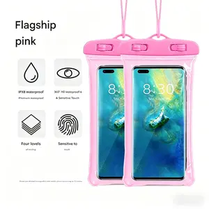 IPX8 Waterproof Phone Pouch with Floatable Airbag, Lanyard & Transparent Touch-Sensitive Dry Bag for Travel Makeup Tool Storage, Swimming, Beach