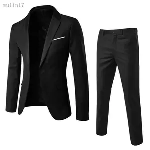 Suit Men's Two-piece Business Professional Dress Korean Slim Fit Best Man Groom Wedding Dress Blazer Menswear