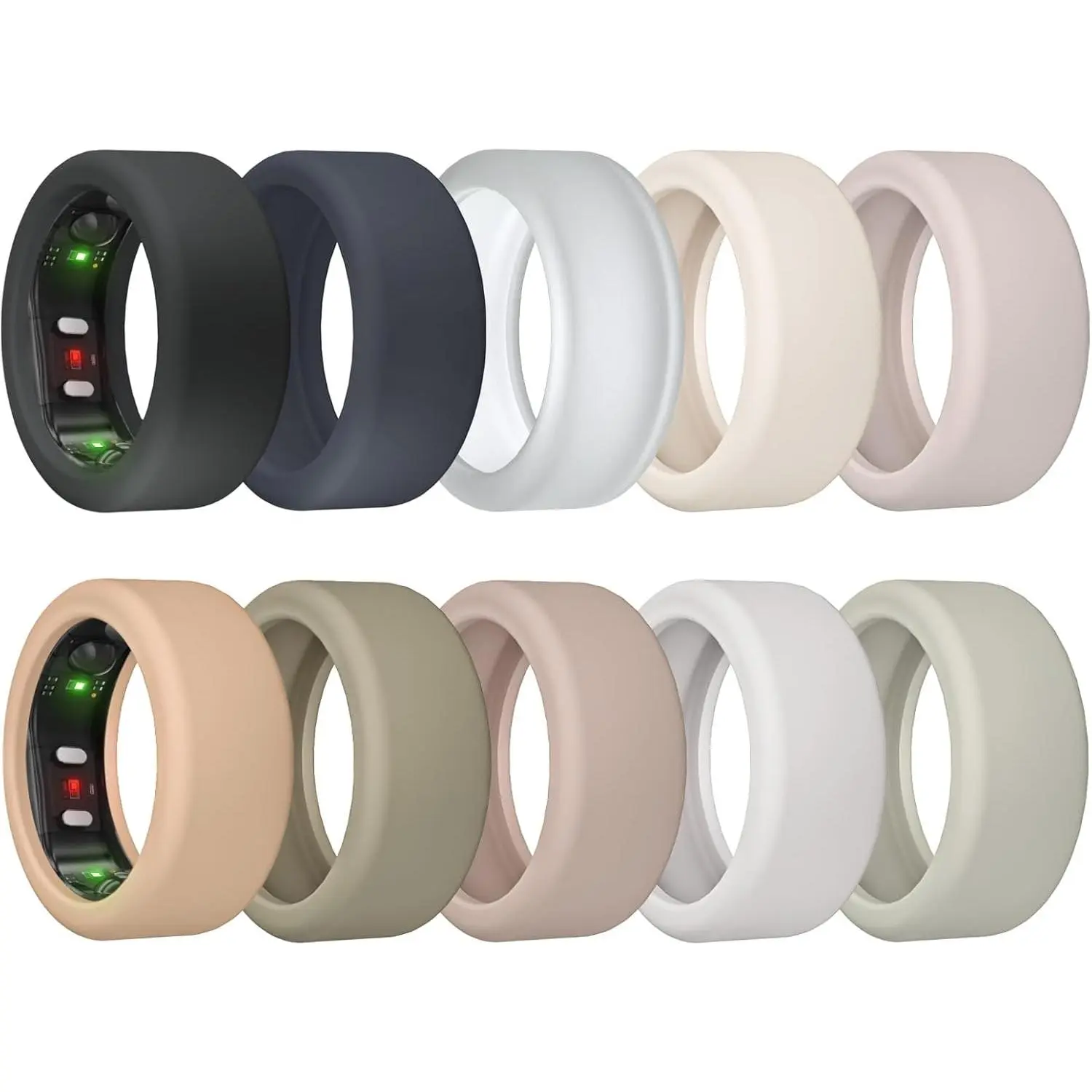 10 Pack Ring Cover for RingConn Gen 2, Elastic  Ring Protector for RingConn Gen 2 Air Working Out Accessories Men Women (All 10 Colors-5, S (7/8/9/10/11))