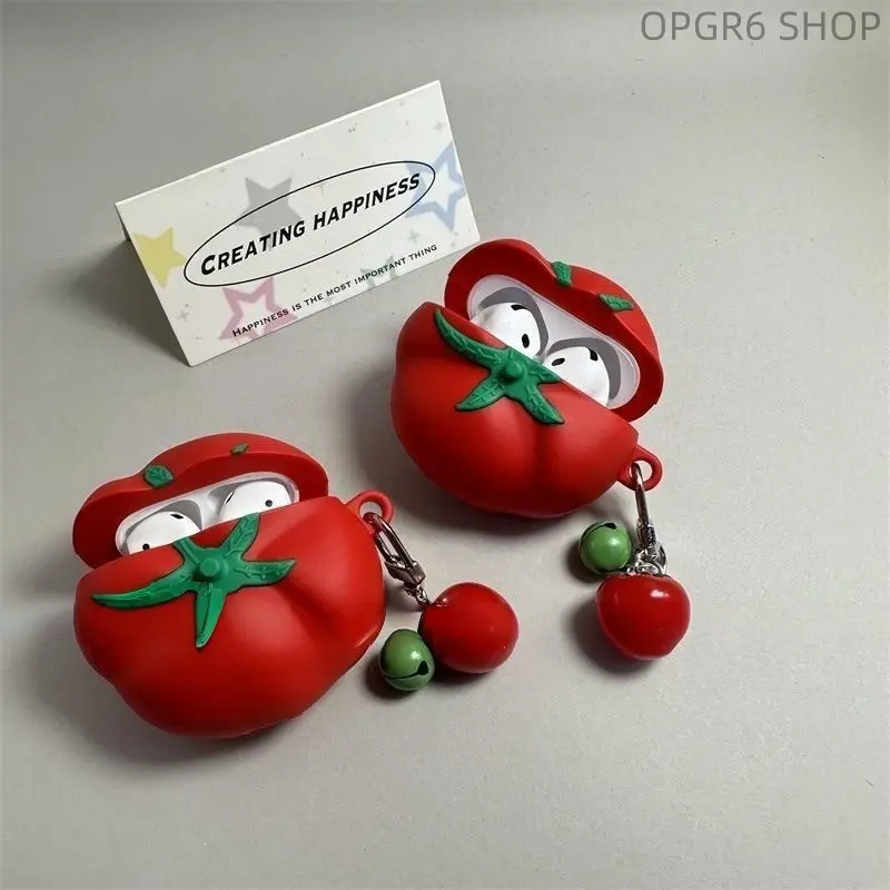 3D Fruit Shape Soft Silicone Earbud Case Compatible With AirPods Pro 3, AirPods 2, 3, 4, Full Wrap Shockproof Transparent Bluetooth Headphone Protective Cover With Keychain Hole Anti-Scratch Cute Accessory