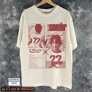 Sombr Tour Music Vintage Shirt, Gift For Women and Man Short Sleeve Women Funny Tee Unisex Harajuku Tops 3D Fashion Printed Casual Vintage Tee vintage style Christmas Holiday Birthday Funny Mens T Shirt