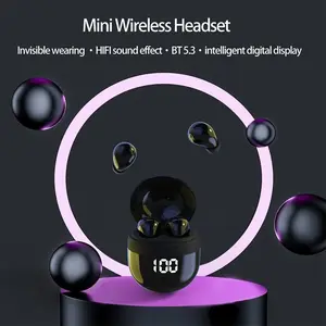 Invisible Mini Earbuds Wireless Bluetooth for Small Ear Canals - IPX5 Waterproof Audio Charging Audio Charging Headphone Noise Microphone Stereo Noise Cancellation Chargeable Electronic