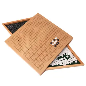 12" Wooden Go Board Game Set, Go board Game Set Gobang with Storage