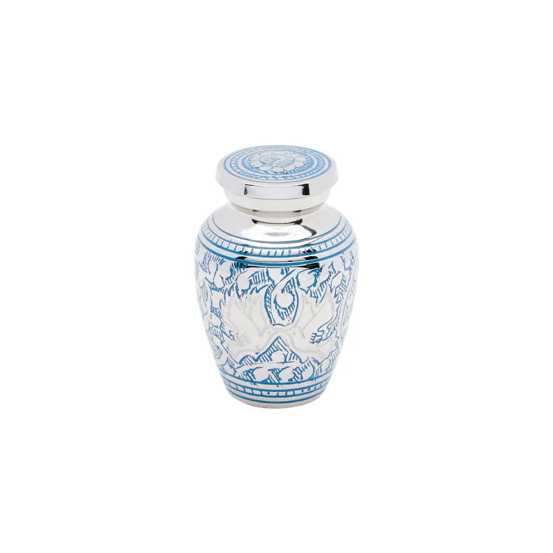 Blue Loving Doves Token Urn