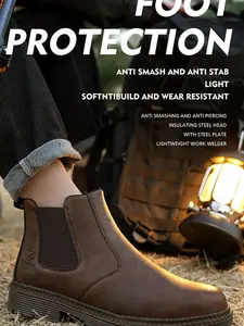 Durable Safety Shoes for Men and Women, Anti-Puncture Waterproof Slip-Resistant, Lightweight Comfortable Work Boots for All Seasons