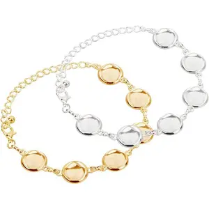 10 count Adjustable Bracelet Chain, 12mm Bracelet Bezel Settings for  Making with 6 Tray Blank, 60 count 12mm Clear Glass Cabochons for DIY Bracelets Making,  & Golden