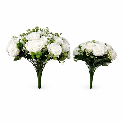 Artificial Flower Bouquet – Silk Floral Arrangement for Weddings & Events 18pc or 36pc