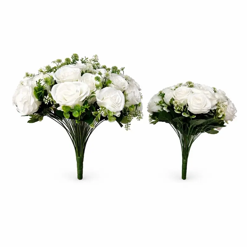 Artificial Flower Bouquet – Silk Floral Arrangement for Weddings & Events 18pc or 36pc