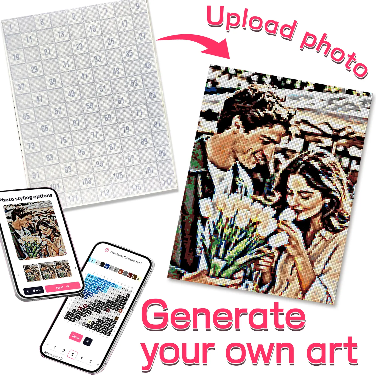 Photo Custom Full Drill Diamond Painting Kit - 30×40cm, 38 Colors Square Drills, Gift Box Packed, Rhinestone Bedazzling Crafting Kit, DIY Handmade Wall Decor, Perfect Gift for Couple, Anniversary, Birthday, Adult Beginners, Entryway Decor