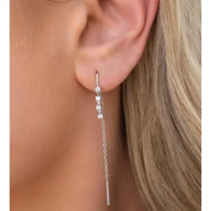 Flora Thread Earrings | Silver