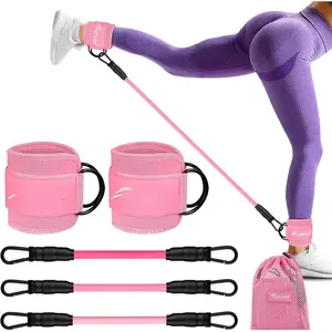 Ankle Resistance Bands, Ankle Bands for Working Out with Cuffs, Resistance Bands for    Workout Equipment for Kickbacks  Gluteus  Exercises, Ankle Strap with Exercise Bands