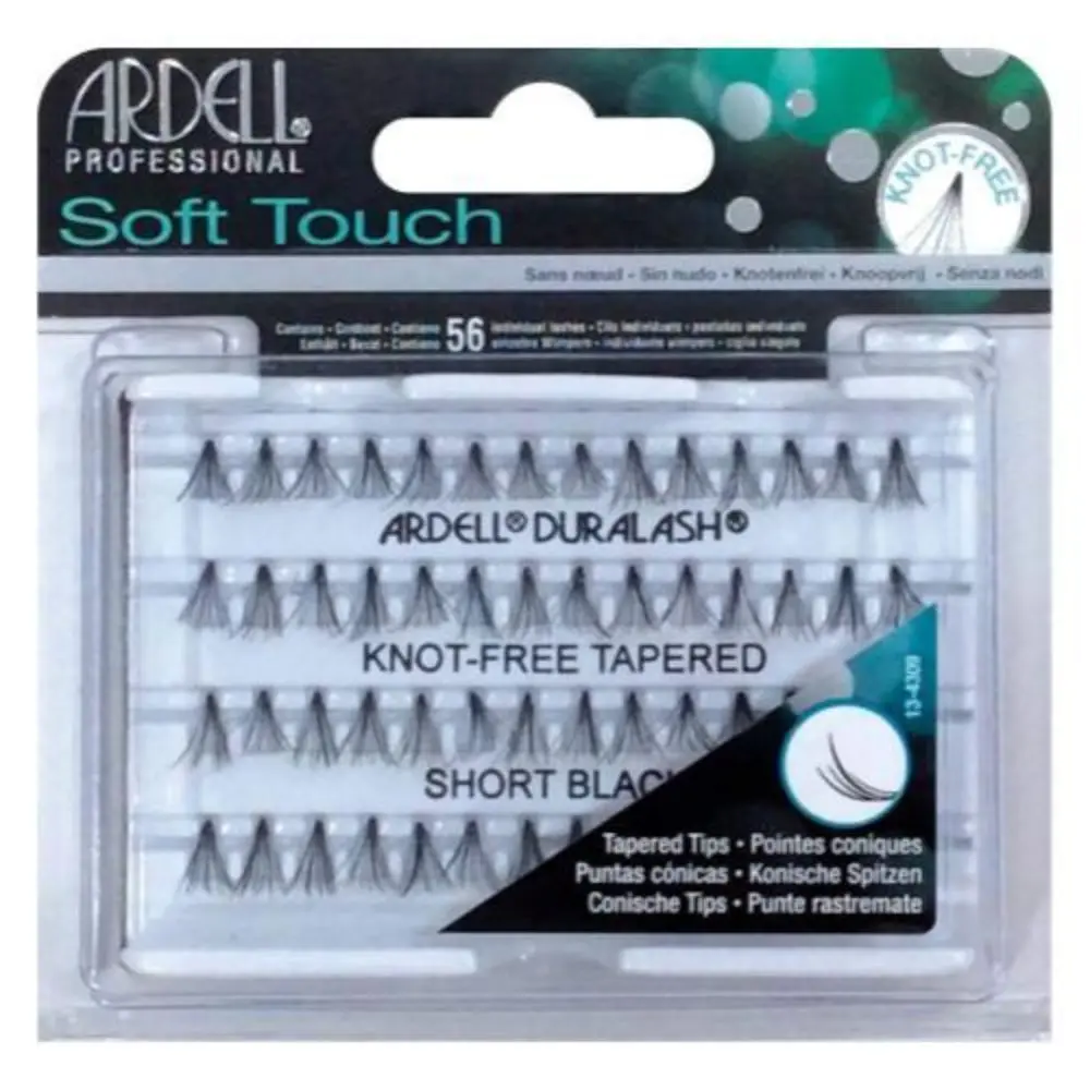Ardell Soft Touch Individual Eyelashes, Knot-Free and Permanently Curled, Long Lasting Curved Eyelash Extensions, Waterproof, Short Length, Black Cosmetic, Natural, Synthetic Fiber