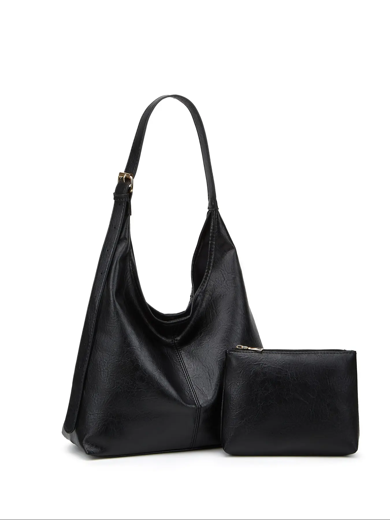 Women's Casual Hobo Handbag Set, Large Capacity Plain Design, Adjustable Crossbody Shoulder Strap, Perfect for Shopping & Daily Use, Fashionable Shoulder Bag, Casual Bags