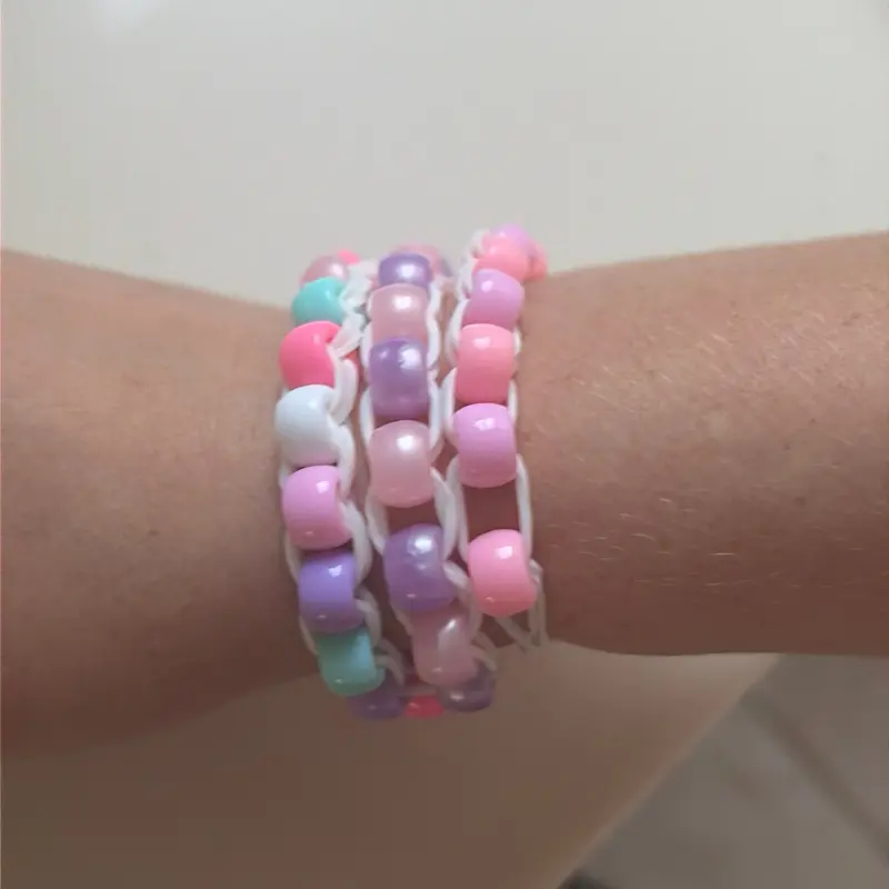 Beaded rainbow loom bracelet 3 pack