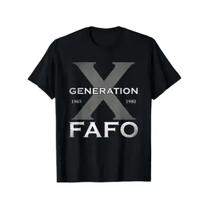 Ultra-Soft Cotton "Generation X" FAFO 60s/70s Nostalgic Tee for Men - Breathable, Moisture-Wicking Crew Neck T-Shirt with Trendy Graphic Print, Perfect Casual Streetwear Gift