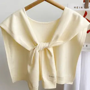 Solid Color Knit Shawl, Casual Versatile Scarf for Women, Fashion Accessories for Daily Wear, Trendy Modern All-match & Exquisite Scarf for Birthday Gift