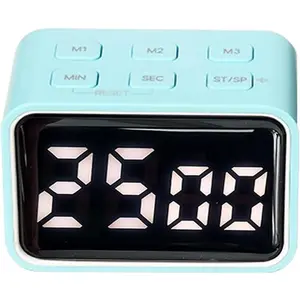 Digital Mini LED Timer, Rechargeable LED Countdown/Up Timer, 3 Pre-Set Memory Time Loud  /Off Function, Ideal for Homework, Classroom, Office, Cooking,  Students (Blue)
